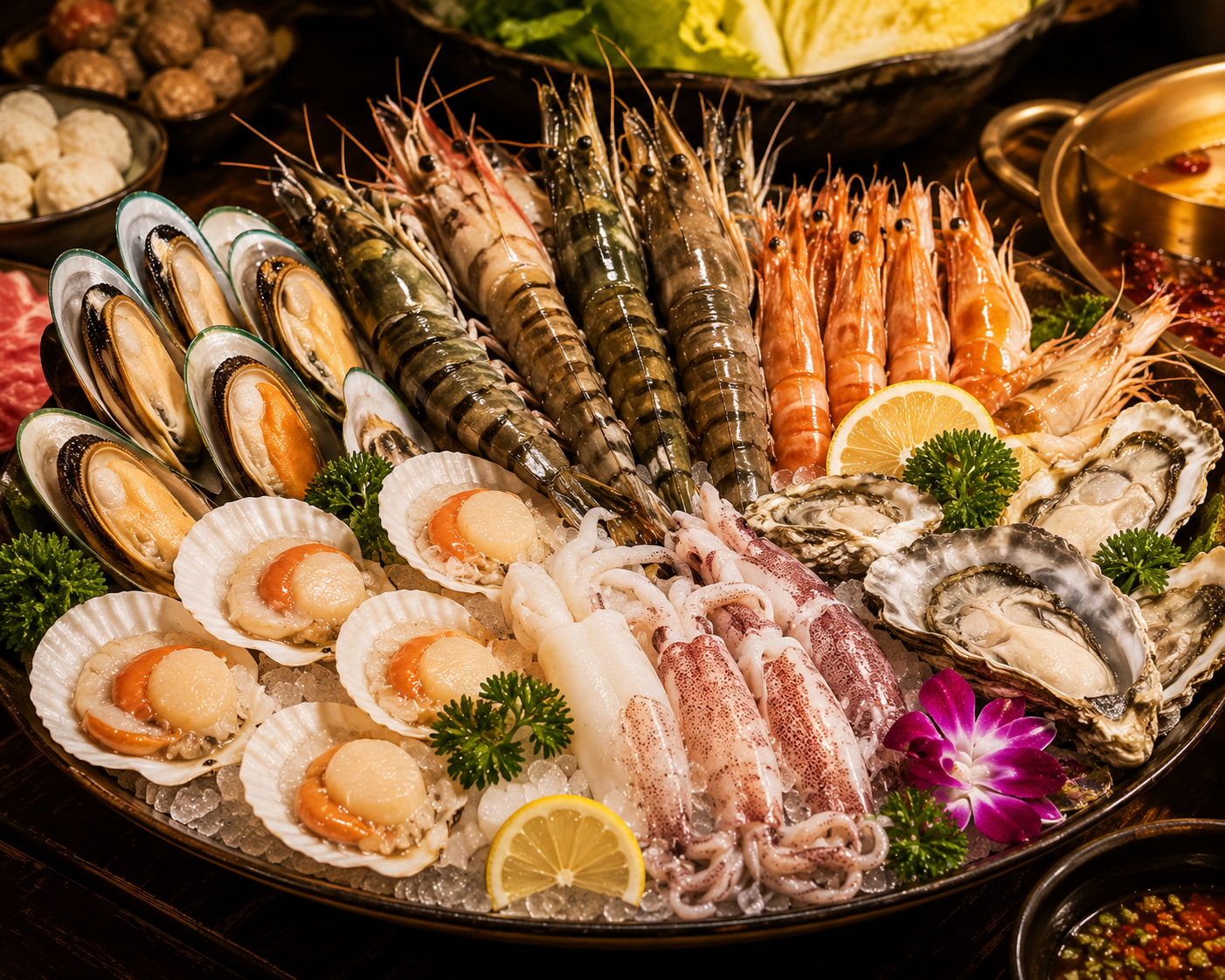 Seafood and premium hotpot ingredients